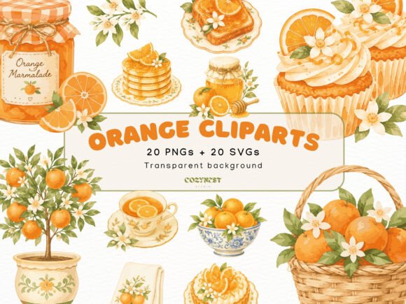 Download Orange Watercolor Cliparts Mediterranean - Color Collection