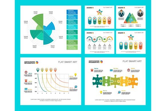 Download Colorful Infograph Charts Set. Business - Color Collection