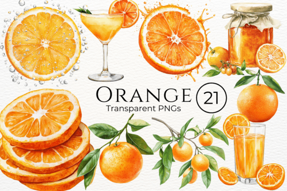 Download Orange Watercolor Cliparts - Color Collection