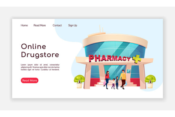 Download Online Drugstore Landing Page Flat Color - Color Collection