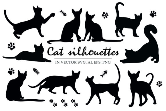 Download Cat Silhouettes Pets Bundle - Cat Collection