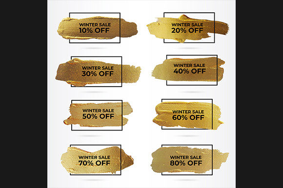 Download Watercolor Gold Brush Stock Sale Offer - Color Collection
