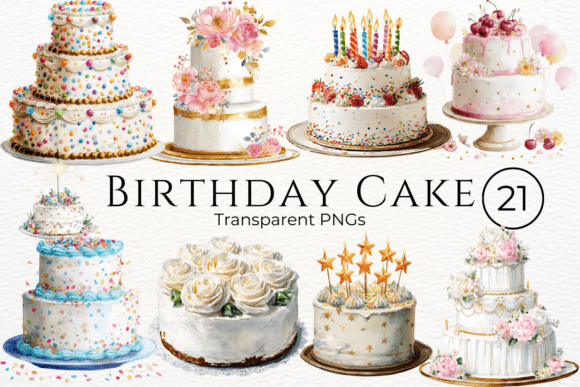 Download Birthday Cake Watercolor Clipart - Color Collection