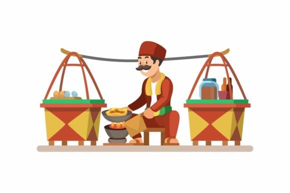 Download Man Selling Kerak Telor Traditional Food - Selling Collection