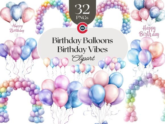 Download Colorful Birthday Balloons Graphics - Color Collection