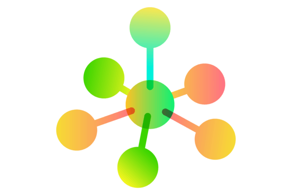 Download Molecule Color Icon. Chemical Connection - Color Collection