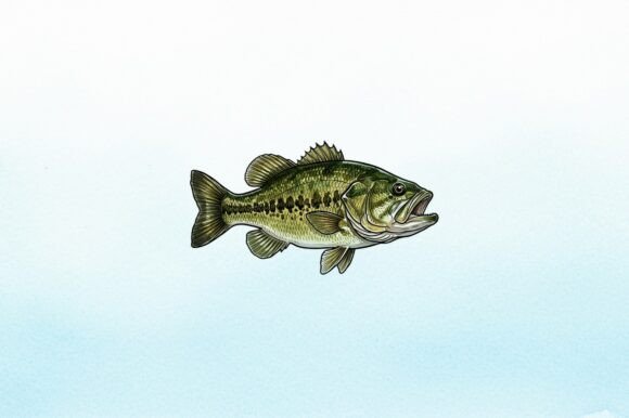 Download Largemouth Bass Watercolor Clipart - Color Collection