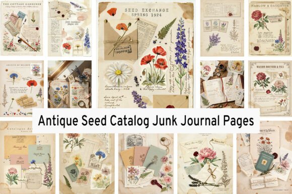 Download Antique Seed Catalog Junk Journal Pages - Cat Collection