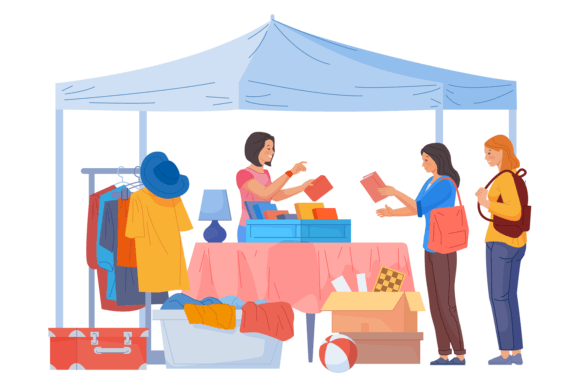 Download Flea Market Tent. Color Stuff Selling Il - Color Collection