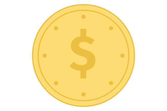 Download Dollar Coin Color Icon. Currency Symbol. - Color Collection