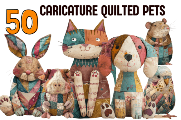 Download Caricature Quilted Pets - Cat Collection