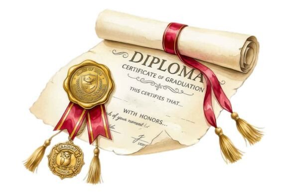 Download Graduation Diploma Certificate Scroll - Cat Collection