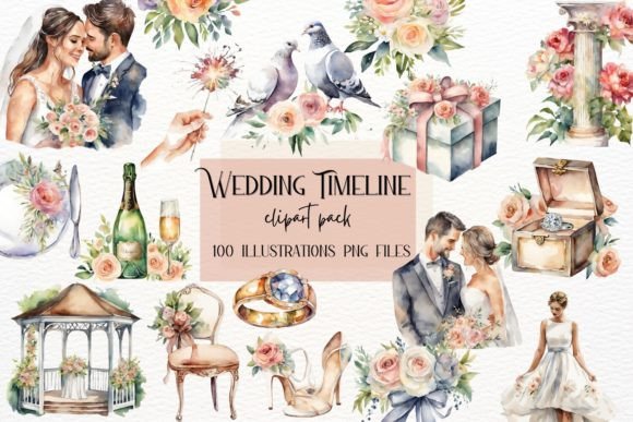 Download Wedding Timeline Watercolor Clipart - Color Collection