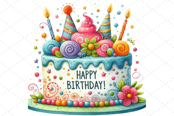 Download Watercolor Birthday Cake Clipart - Color Collection