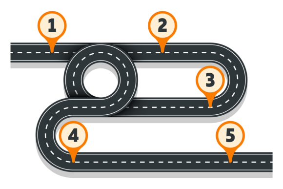 Download Road with Location Mark. Route Infograph - Cat Collection