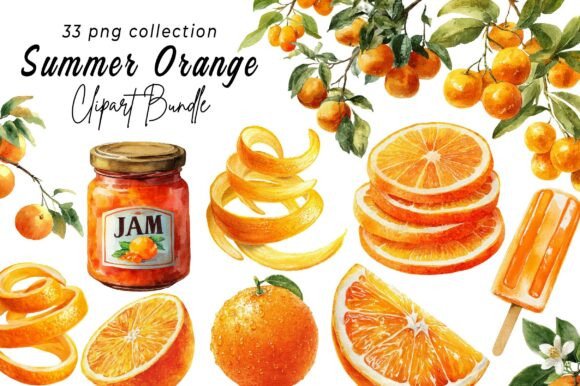 Download Watercolor Summer Orange Clipart - Color Collection