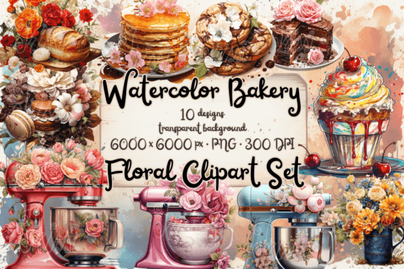Download Cake Clipart and Watercolor Bakery Art - Color Collection